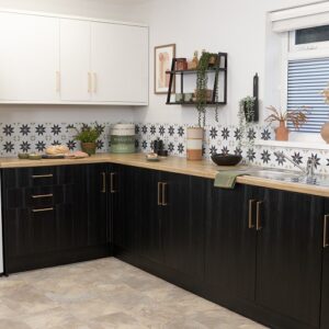 Dc fix Quadro Black (Textured) Self-Adhesive Vinyl Kitchen Wrap ...
