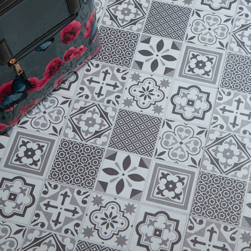 Oriental Tiles Self Adhesive Vinyl, Self Adhesive Bathroom Floor Tiles Uk