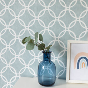 Nu Wallpaper Blue Links Peel and Stick Wallpaper for Kitchen Feature Walls