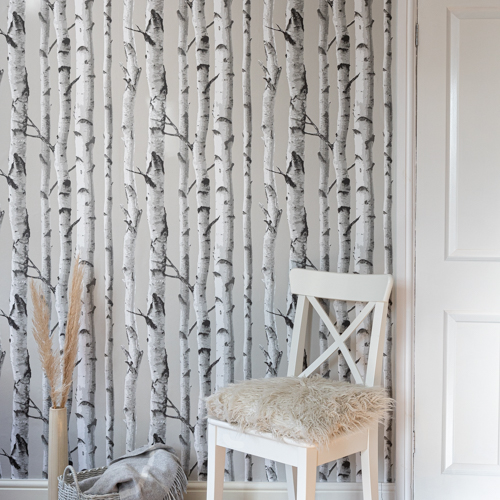 Nu Wallpaper Birch Tree Peel and Stick Wallpaper for Kitchen Feature Walls