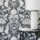 Nu Wallpaper Eloise Charcoal Peel and Stick Wallpaper for Kitchen Feature Walls
