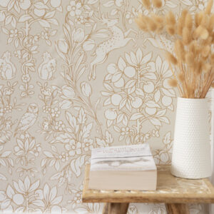 Nu Wallpaper Enchanted Taupe Peel and Stick Wallpaper for Kitchen Feature Walls