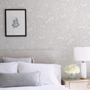 Nu Wallpaper Merriment Grey Peel and Stick Wallpaper for Kitchen Feature Walls