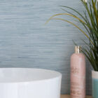 Nu Wallpaper Seagrass Mist (textured) Peel and Stick Wallpaper for Kitchen Feature Walls