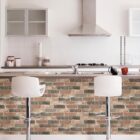 Nu Wallpaper Newport Brick Peel and Stick Wallpaper for Kitchen Feature Walls