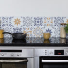 Dc fix Jamila Gold Self-Adhesive Vinyl Wall Tiles for Kitchen Splashback