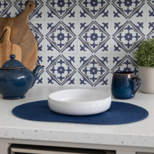 Dc fix Nadia Blue Self-Adhesive Vinyl Wall Tiles for Kitchen Splashback 15.25cm(W) 15.25cm(H) 1.2mm(D)