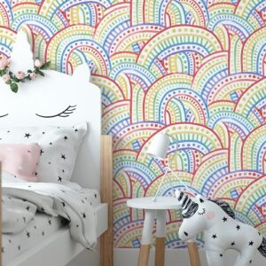 Nu Wallpaper Retro Rainbow Peel and Stick Wallpaper for Kitchen Feature Walls