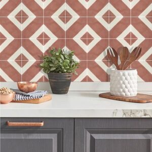 Quadrostyle Salon in Red Earth Wall Tile & Furniture Vinyl Stickers 15cm x 15cm