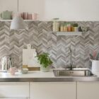 Dc fix Herringbone Self-Adhesive Premium Composite Wall Tiles for Kitchen Splashback 29.6cm(W) 25.3cm(H) 3mm(D)