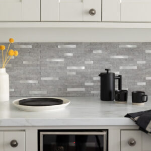 Dc fix Metal and Stone Self-Adhesive Premium Composite Wall Tiles for Kitchen Splashback