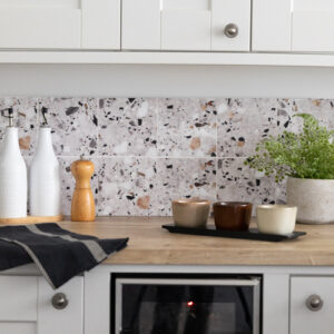 Quadrostyle Terrazzo Grey Wall Tile & Furniture Vinyl Stickers 15cm x 15cm