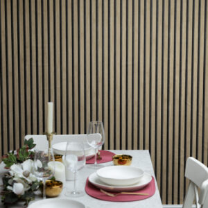 Nu Wallpaper Acoustic Wooden Slats Peel and Stick Wallpaper for Kitchen Feature Walls