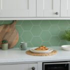 Wall Pops Hexagon Green Self-Adhesive Premium Vinyl Wall Tiles for Kitchen Splashback