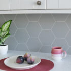 Wall Pops Hexagon Grey Self-Adhesive Premium Vinyl Wall Tiles for Kitchen Splashback