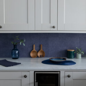 Dc fix Micro Cement Blue Self-Adhesive Vinyl Wall Tiles for Kitchen Splashback 15.25cm(W) 15.25cm(H) 1.2mm(D)