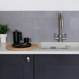 Dc fix Micro Cement Dark Grey Self-Adhesive Vinyl Wall Tiles for Kitchen Splashback 15.25cm(W) 15.25cm(H) 1.2mm(D)