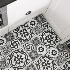 Floor Pops Valencia Charcoal Self-Adhesive Vinyl Floor Tile 30.5cm(W) 60.96cm(H) 1.5mm(D)