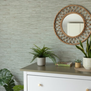 Nu Wallpaper Grassweave Green Peel and Stick Wallpaper for Kitchen Feature Walls