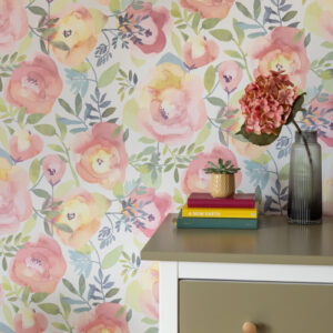 Nu Wallpaper Peachy Keen Peel and Stick Wallpaper for Kitchen Feature Walls