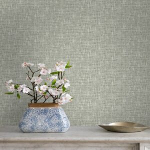 Nu Wallpaper Poplin Sage Peel and Stick Wallpaper for Kitchen Feature Walls