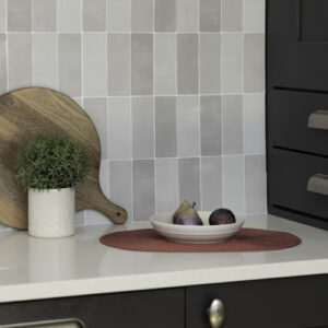 Quadrostyle Zellige Grey Glossy Wall Vinyl Tile Stickers 30cm(W) 24cm(H) 0.508mm(D)