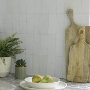 Quadrostyle Zellige White Glossy Wall Vinyl Tile Stickers 30cm(W) 24cm(H) 0.508mm(D)