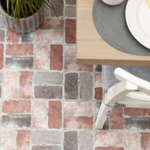 Floor Pops Harvard Brick Red Self-Adhesive Vinyl Floor Tile