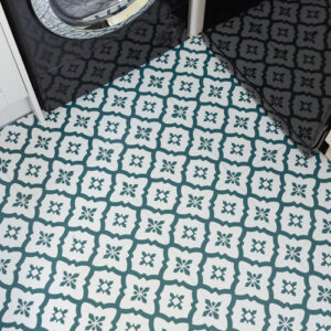 Floor Pops Comet Teal Self-Adhesive Vinyl Floor Tile