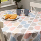 Dc fix Fancy Circles Food Safe PVC Free Polyester Tablecloth