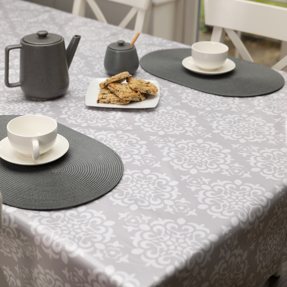 1GEOMETRIC(RECTANGLE) Dc fix Geometric Food Safe PVC Free Polyester Tablecloth