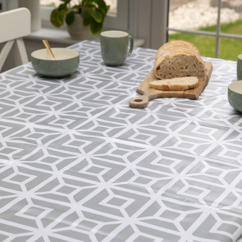 1KAROMONDIAL(RECTANGLE) Dc fix Karo Mondial Food Safe PVC Free Polyester Tablecloth