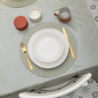 Dc fix Sage Green Food Safe PVC Free Polyester Tablecloth
