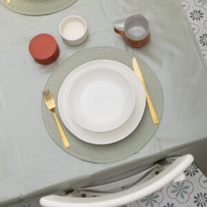 Dc fix Sage Green Food Safe PVC Free Polyester Tablecloth