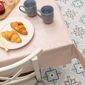 Dc fix Peach Food Safe PVC Free Polyester Tablecloth