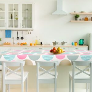 Dc fix Fancy Circles Food Safe PVC Free Polyester Tablecloth