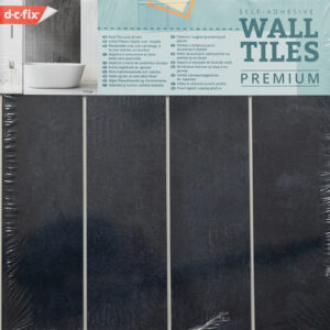 Dc fix Stacked Anthracite Grey Large (Glossy) Self-Adhesive Premium Vinyl Wall Tiles