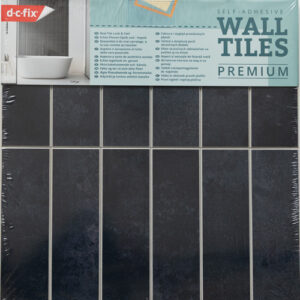 Dc fix Stacked Anthracite Grey Small (Glossy) Self-Adhesive Premium Vinyl Wall Tiles