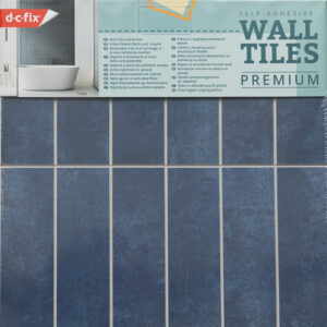 Dc fix Stacked Deep Blue Small (Glossy) Self-Adhesive Premium Vinyl Wall Tiles