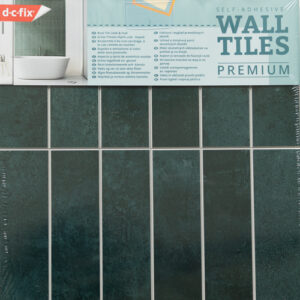 Dc fix Stacked Emerald Green Small (Glossy) Self-Adhesive Premium Vinyl Wall Tiles