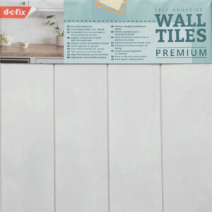 Dc fix Stacked Pearl White (Glossy) Self-Adhesive Premium Vinyl Wall Tiles