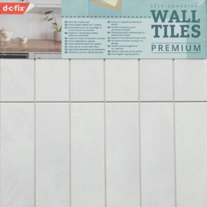 Dc fix Stacked Pearl White Small (Glossy) Self-Adhesive Premium Vinyl Wall Tiles