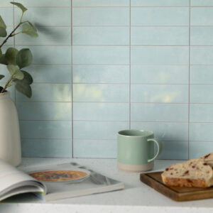 Dc fix Stacked Soft Mint Small (Glossy) Self-Adhesive Premium Vinyl Wall Tiles