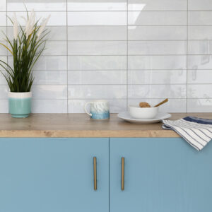 Dc fix Stacked Pearl White Large (Glossy) Self-Adhesive Premium Vinyl Wall Tiles